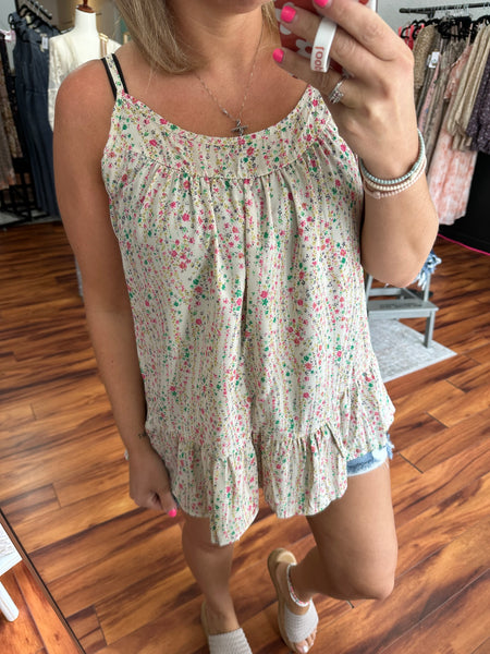 Floral Tiered Tank Top
