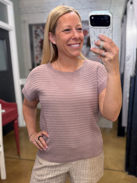Lilac Textured Knit Sweater