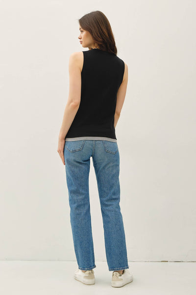 Black Layered Look Sweater Tank