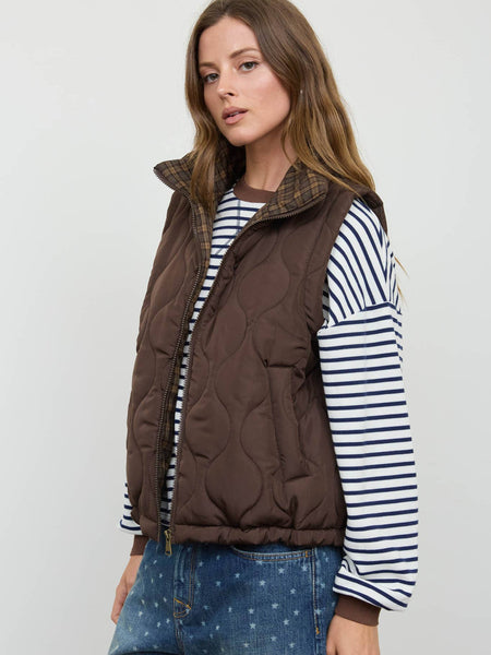 Chocolate Quilted Puffer Vest