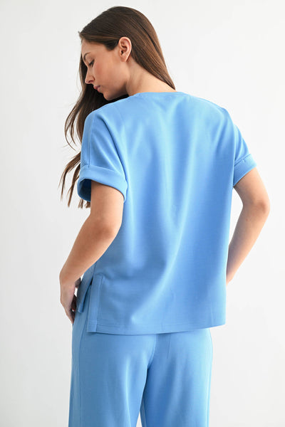Denim Drift Luxe Sand Wash Rib Lounge Tee
