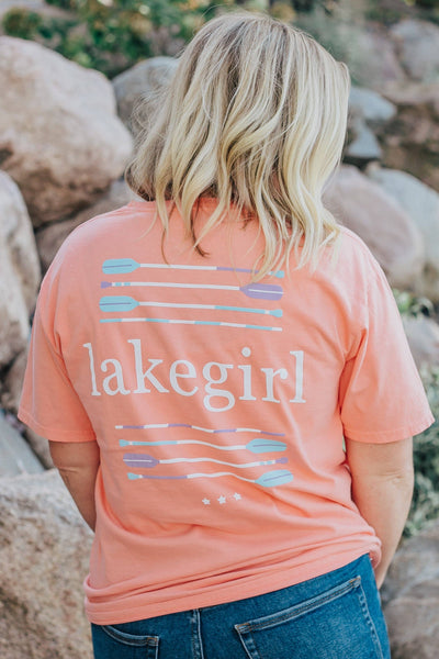 LakeGirl Coral Star Paddles Short Sleeve Tee