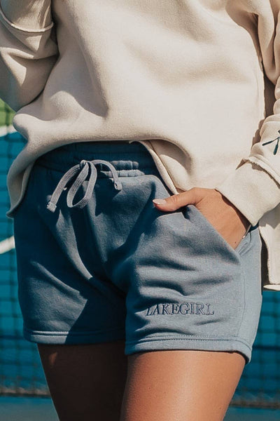 LakeGirl Cloud Fleece Shorts in Baltic