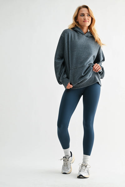 Midnight Navy Burnout Bliss Fleece Hoodie