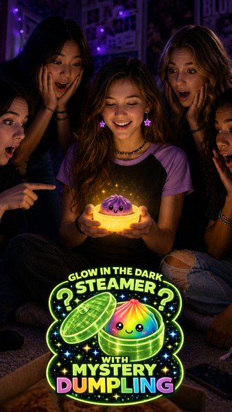 Glow-in-the-Dark Container Mystery Dumpling Squishy Toy