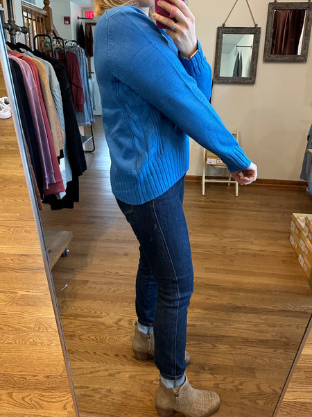 Ocean Blue Cable Sweater