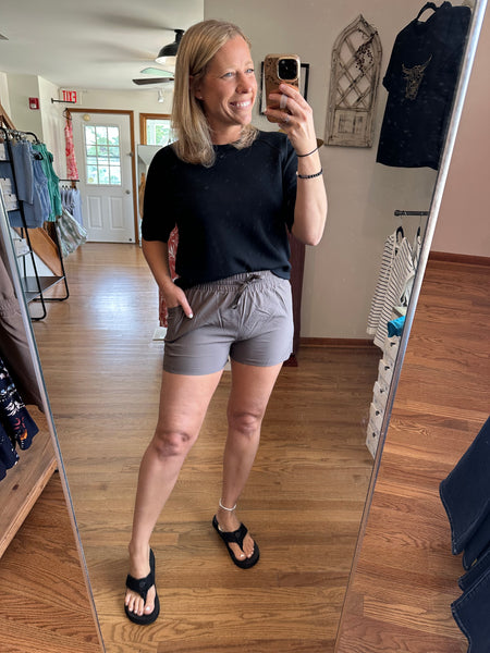 Laguna Soft Drape Raglan Tee in Black