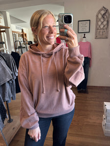 Chestnut Mineral Wash Hooded Pullover