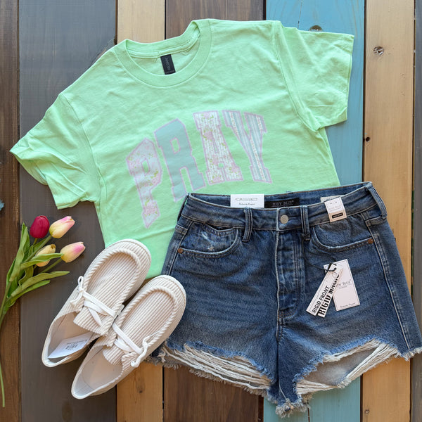 PRAY Mint Coquette Graphic Tee