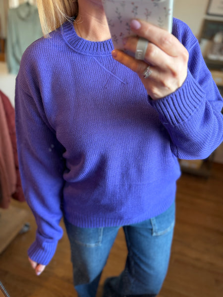 Iris Purple Crew Neck Sweater