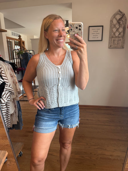 Light Blue Sweater Tank Top