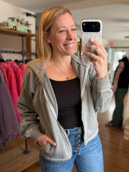 Sleet Fleece Mineral Wash Zip Up Hoodie