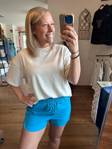 Brushed Hacci Oversized Boyfriend Tee in Natural
