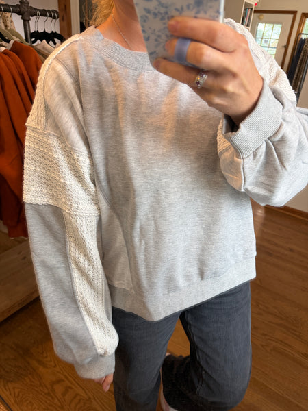 Heather Grey Lace Sweatshirt