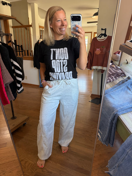 Heather Grey Relaxed Fit Drawstring Sweatpants