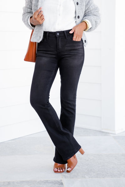 Lovervet Harley Mid Rise Black Bootcut Jeans