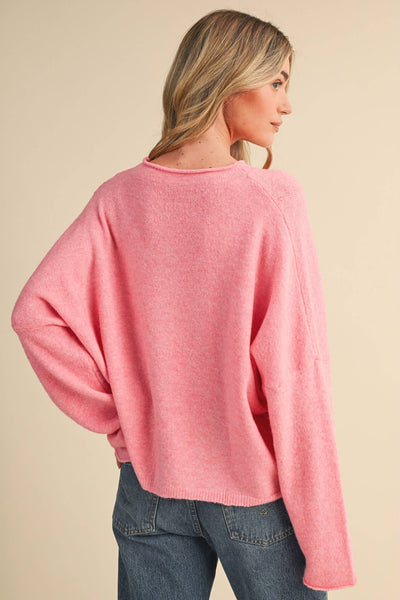 Strawberry Cream Oversized Button Down Cardigan