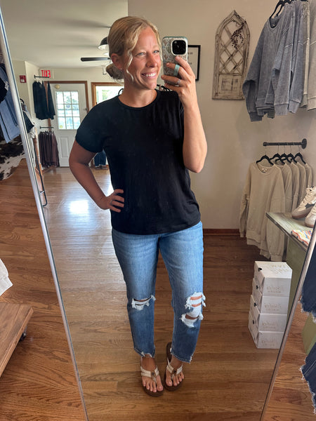 Black Lightweight Modal Basic Tee