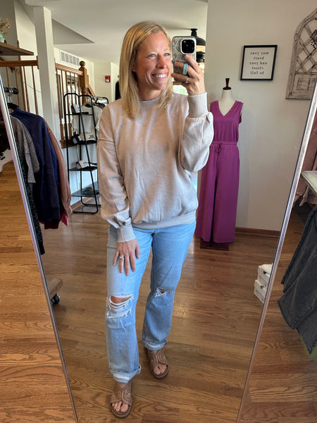 Sleet Acid Washed Fleece Oversized Pullover