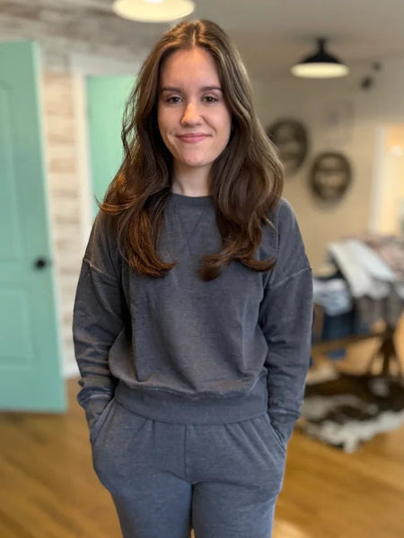 Black Burned Out Crewneck Sweatshirt