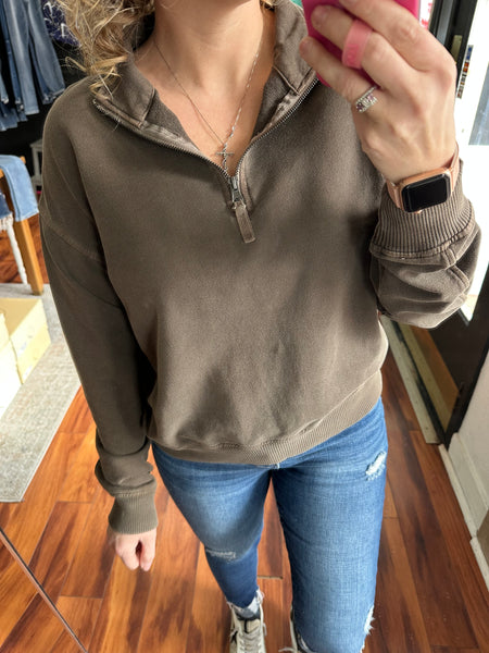 Chocolate Half Zip Pullover