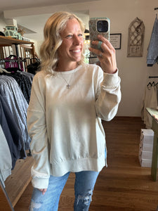 Oatmeal Washed Side Split Top