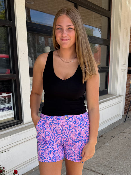 Magenta & Navy Floral Sun-Cool Shorts