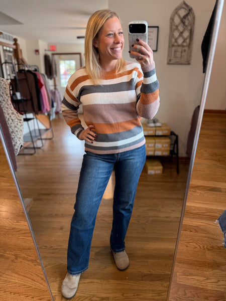 Camel Striped Sweater