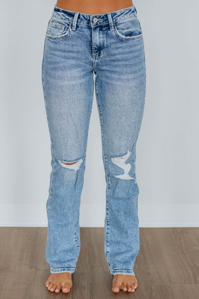 Lovervet Odessa High-Rise Distressed Straight Jeans