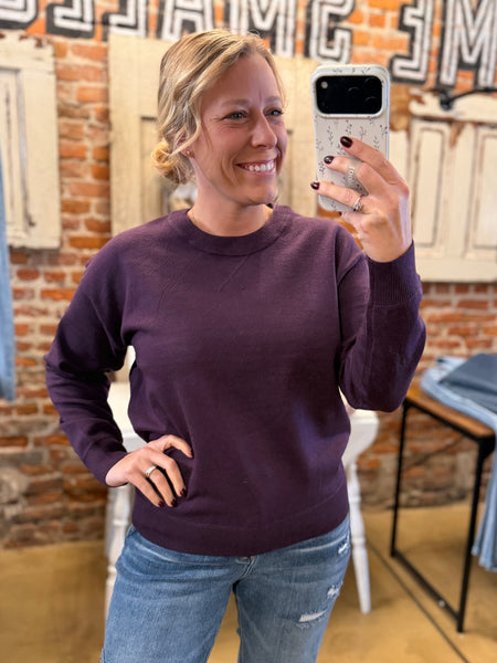 Eggplant Pullover Sweater