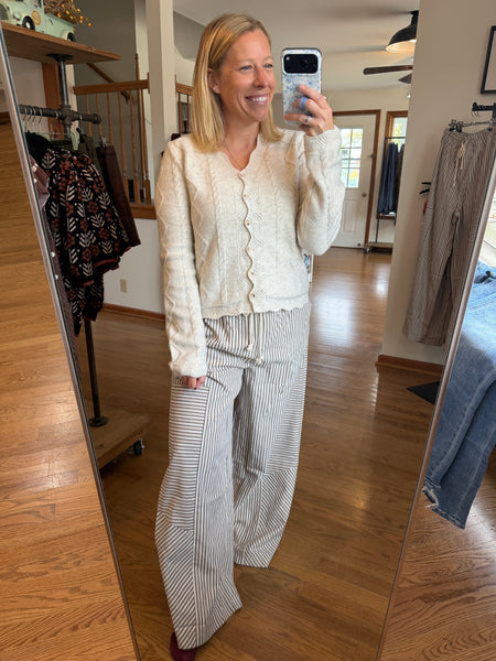 Oatmeal Textured Knit Cardigan