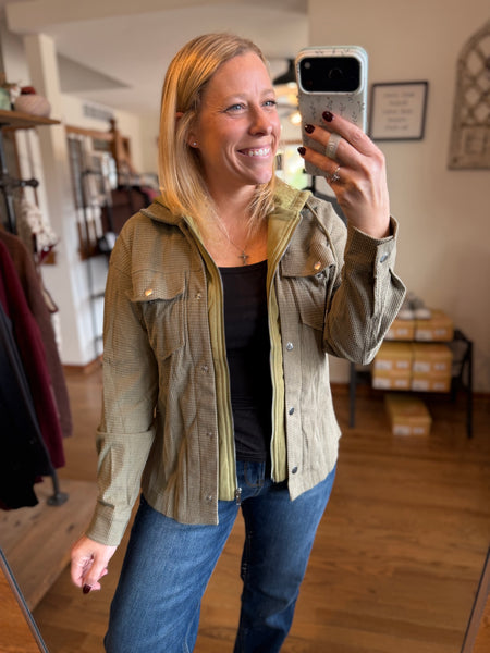 Sage Thermal Knit Textured Hooded Jacket