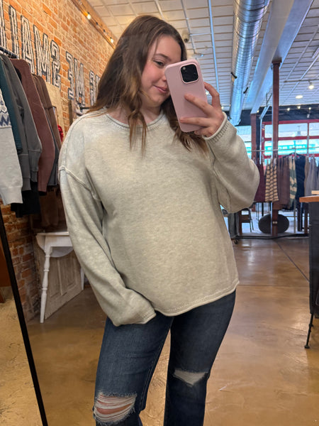 Melange Grey Pullover Sweater