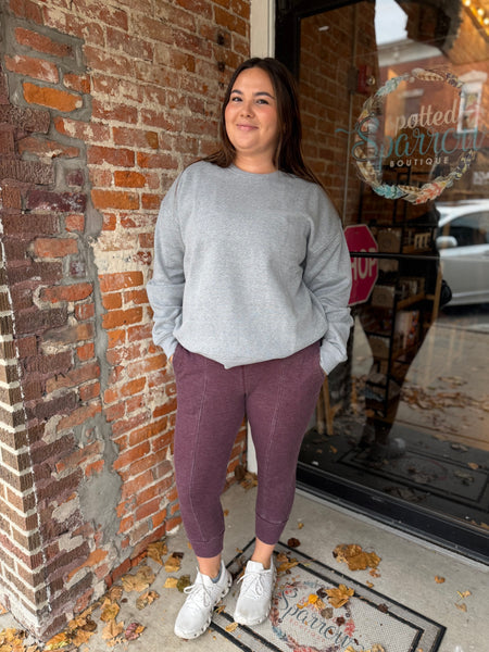 Heather Grey Oversized Fleece Sweatshirt