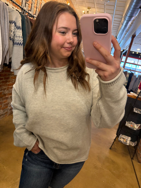 Melange Grey Pullover Sweater