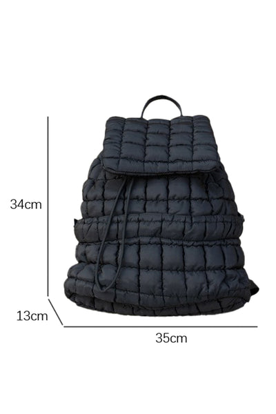 Black Quilted Puffer Backpack