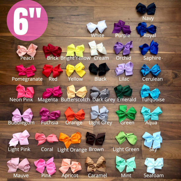 Large 6" Girls Ribbon Bow - More Colors!