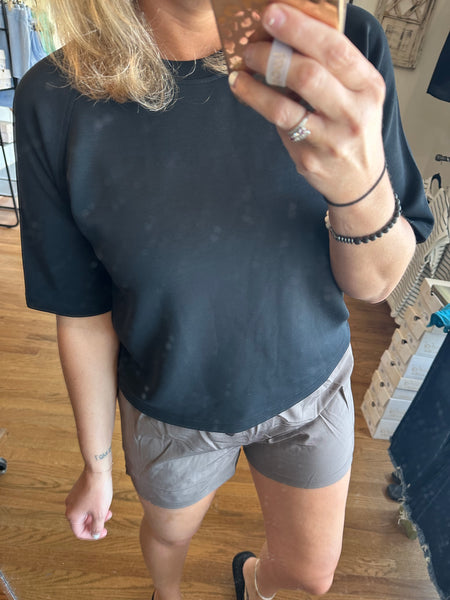 Laguna Soft Drape Raglan Tee in Black