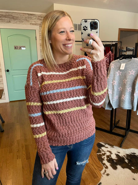 Marsala Striped Sweater