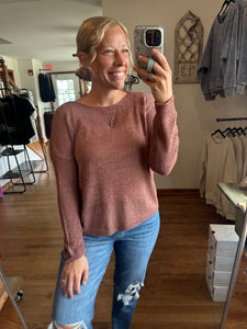 Clay Ribbed Knit Sweater