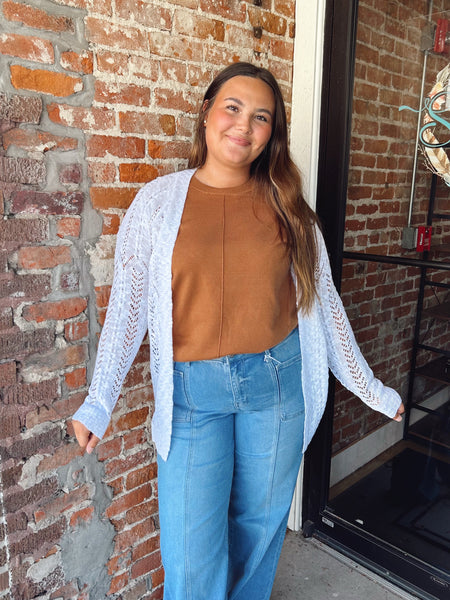 Camel Front Seam Sweater