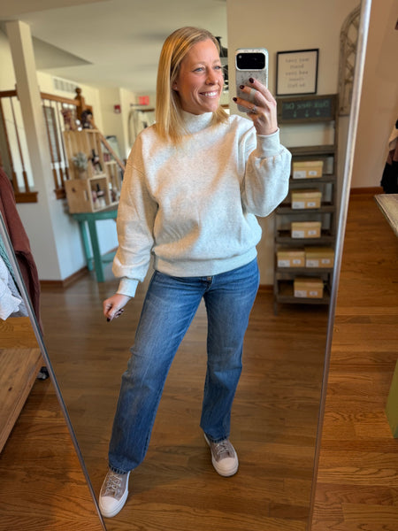 Heather Grey Mockneck Sweater