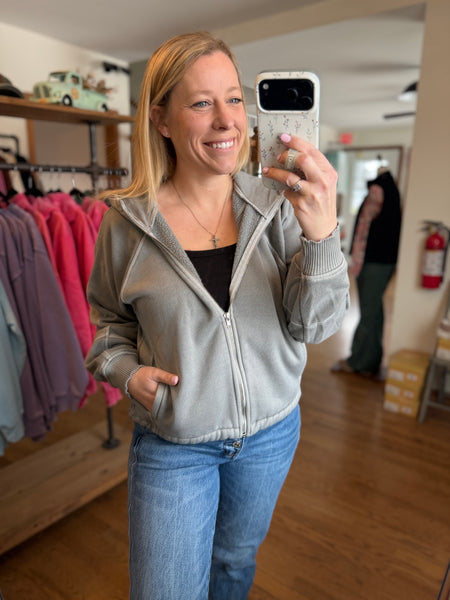 Sleet Fleece Mineral Wash Zip Up Hoodie