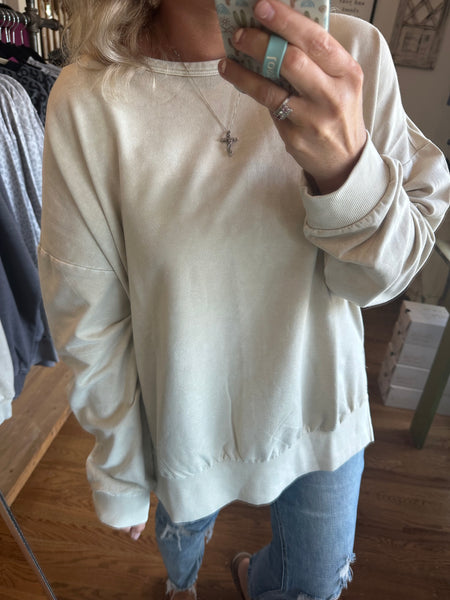 Oatmeal Washed Side Split Top