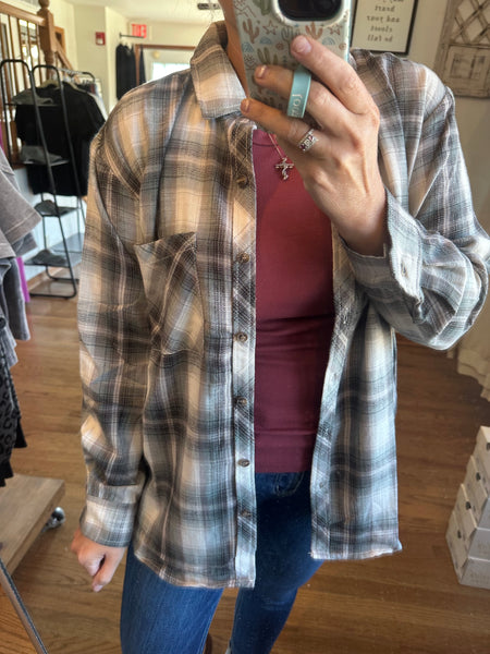 Oversized Jade Plaid Flannel