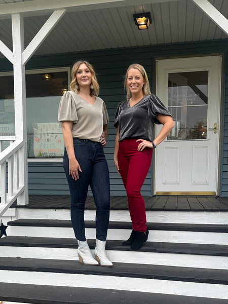 Black Shimmer Puff Sleeve Bodysuit