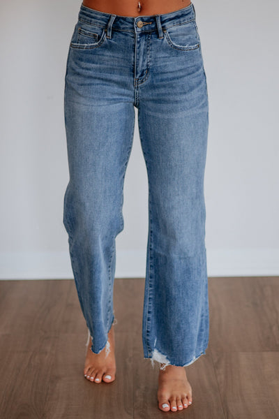 Mica Reese High-Rise Raw Hem Wide Leg