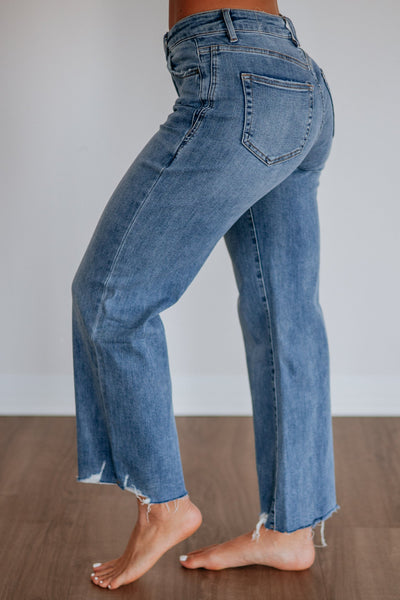Mica Reese High-Rise Raw Hem Wide Leg