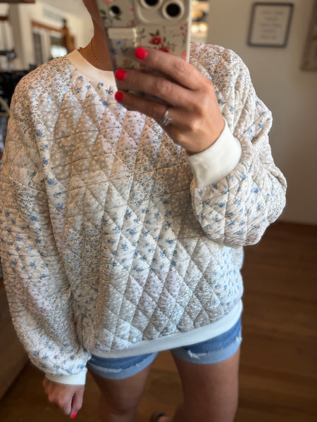 Cream Multi-Floral Patchwork Long Sleeve Top