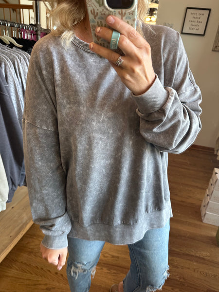 Charcoal Washed Side Split Top